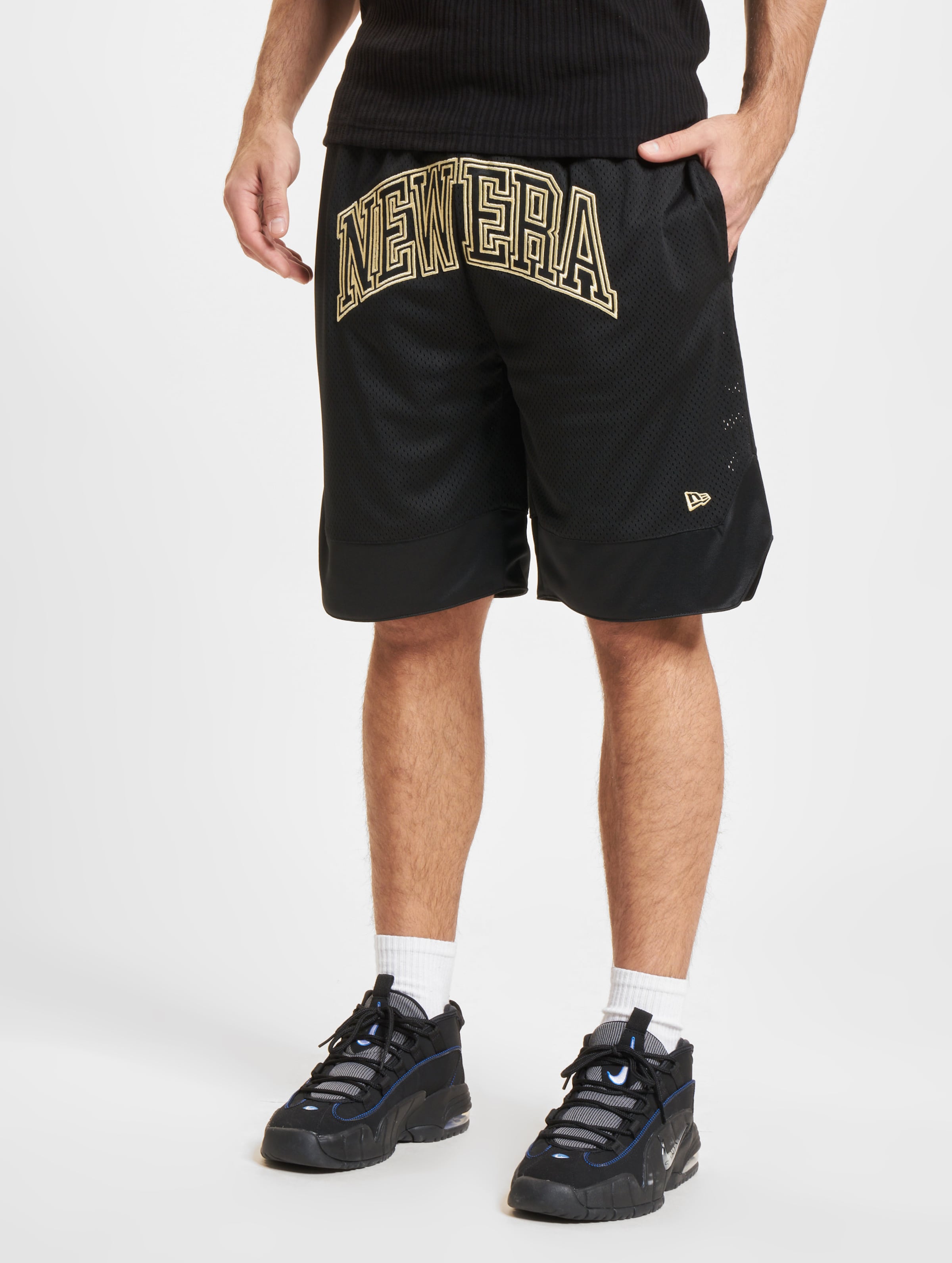 New Era Oversized Mesh Shorts Männer,Unisex op kleur zwart, Maat XS
