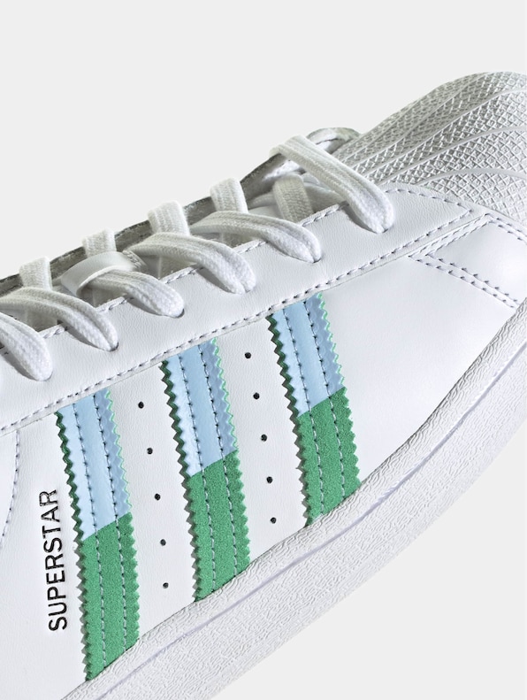 Adidas Originals Superstar Sneakers Ftwr White/Semi Screaming Green/Blue-6