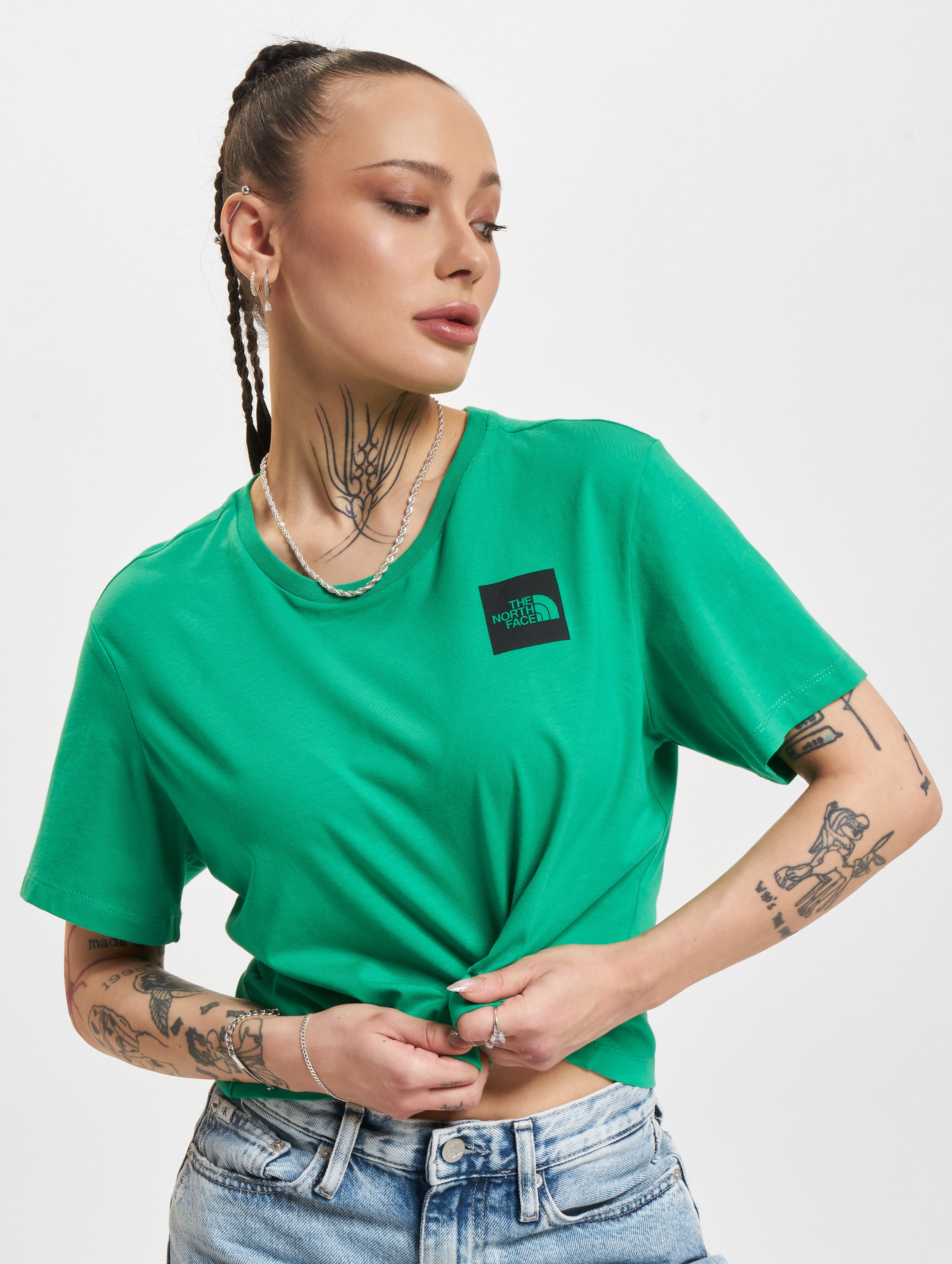 The North Face Cropped Fine T-Shirts Vrouwen op kleur groen, Maat S
