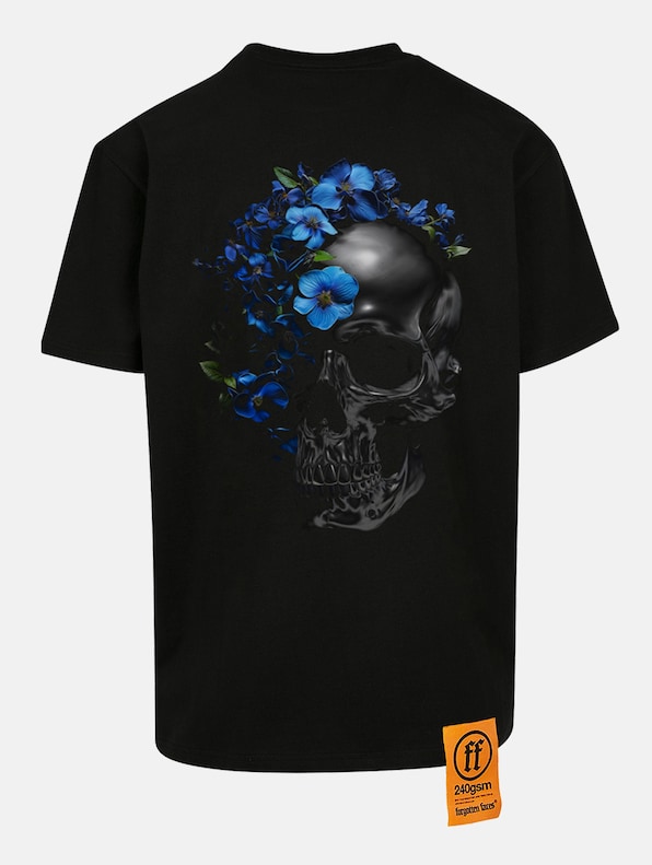 Forgotten Faces Flowered Skull Oversize T-Shirts-4