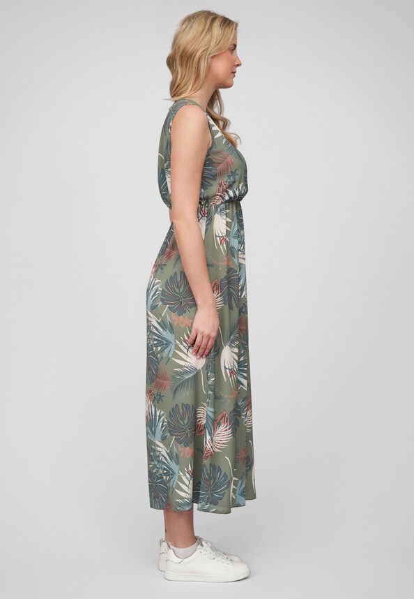 Maxi Kleid in Wickeloptik mit Tropical All Over Print-3