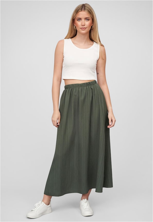 Cloud5ive Damen Longform Rock mit Strukturmuster und Gummibund-5