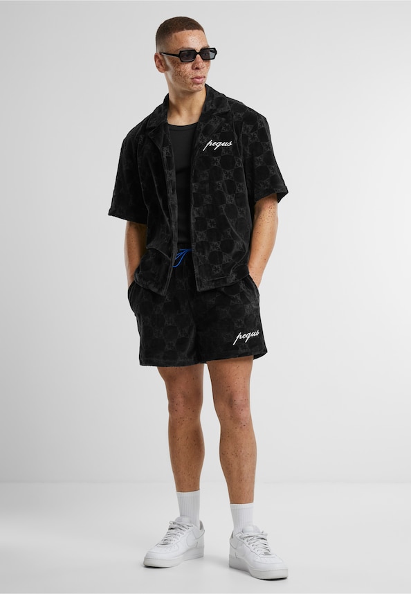 PEQUS Monogram Frottee Shorts-4