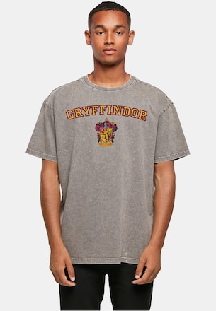 Harry Potter - Hogwarts Gryffindor Crest Acid Washed Oversize Tee