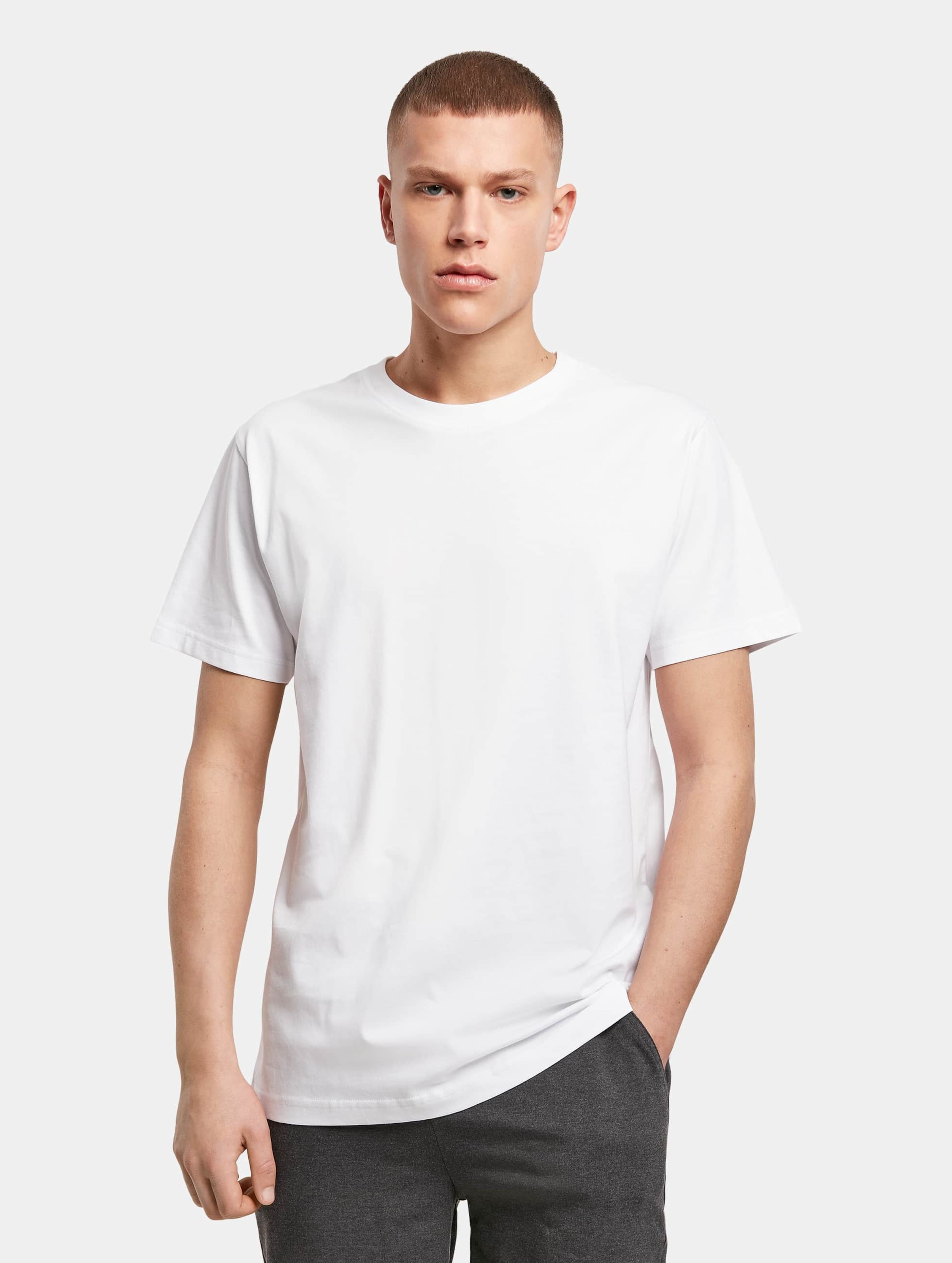 Build Your Brand Organic T-Shirt Round Neck Mannen op kleur wit, Maat 4XL