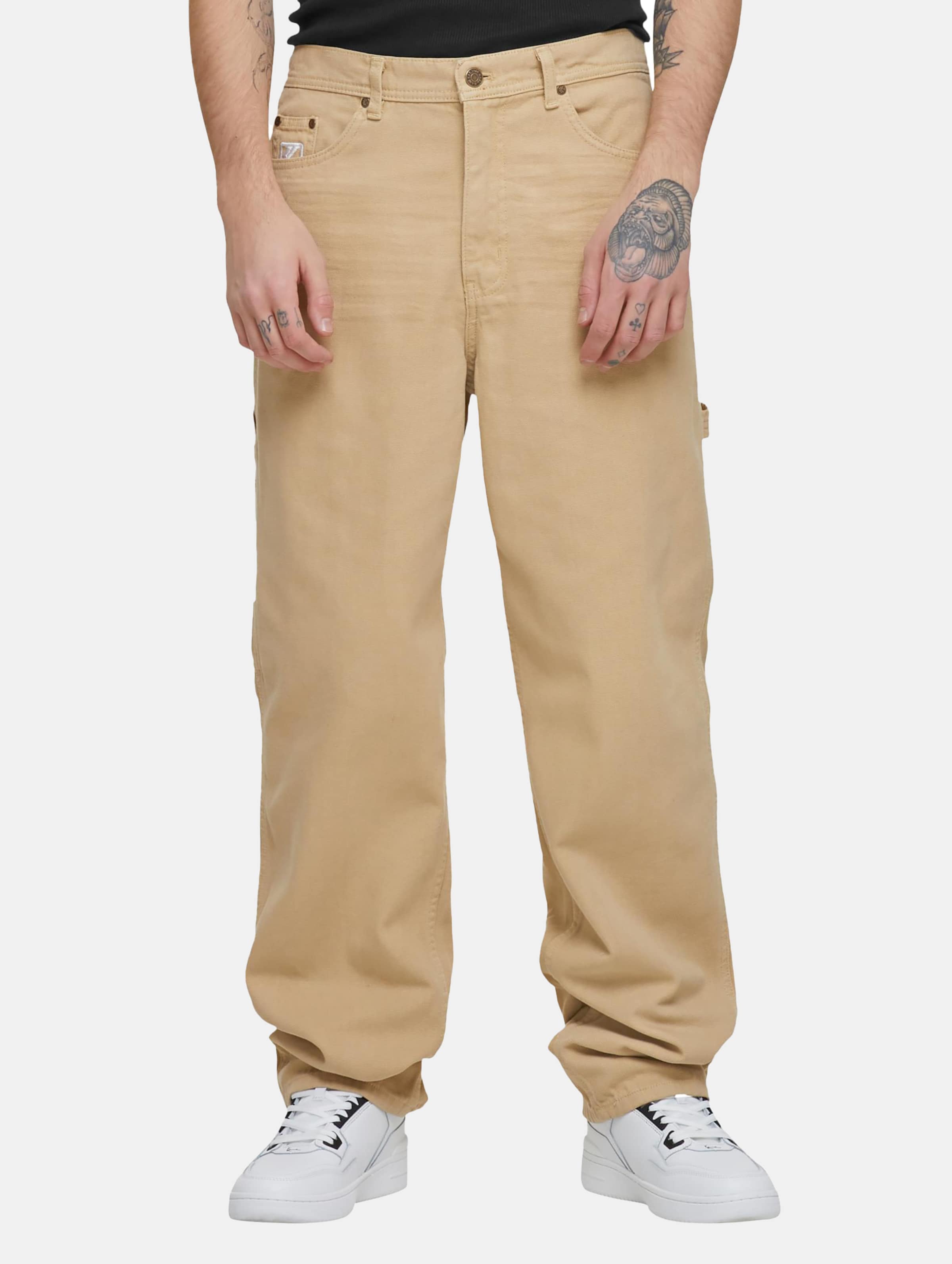 Karl Kani Washed Workwear Pants Baggy Männer,Unisex op kleur beige, Maat S