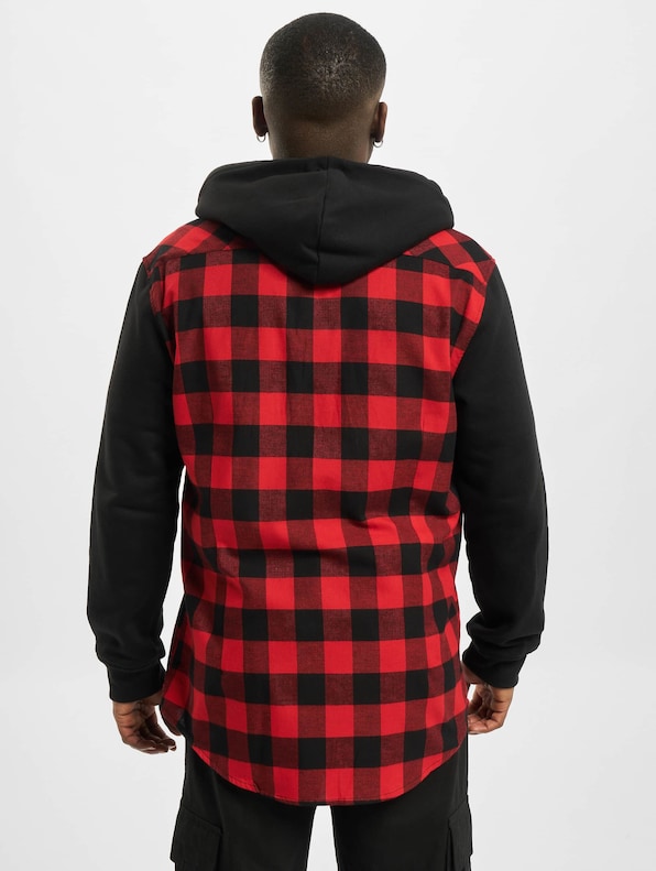 Hooded Checked Flanell Sweat Sleeve-1