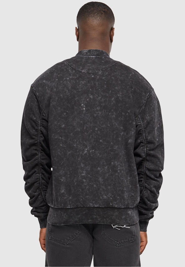 KM241-036-1 Karl Kani Chest Retro Washed Sweat Bomber Jacket-1