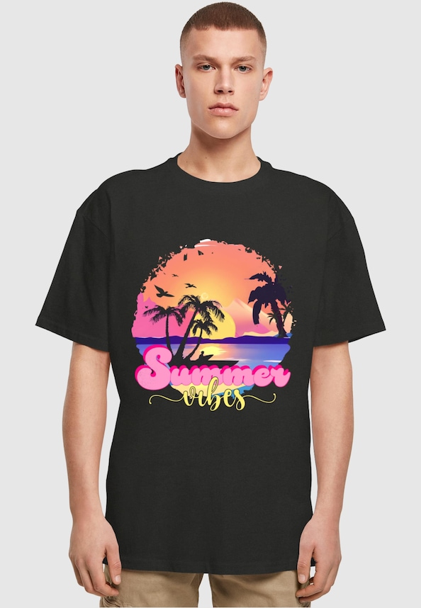 Summer Vibes Sunset Heavy Oversized Tee-0