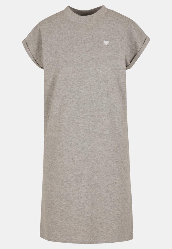 Heart EMB Ladies Turtle Extended Shoulder Dress-4