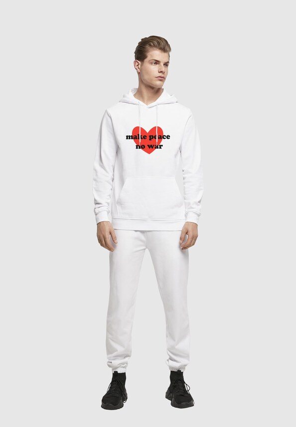 Peace - Red Heart White Basic Hoody-2