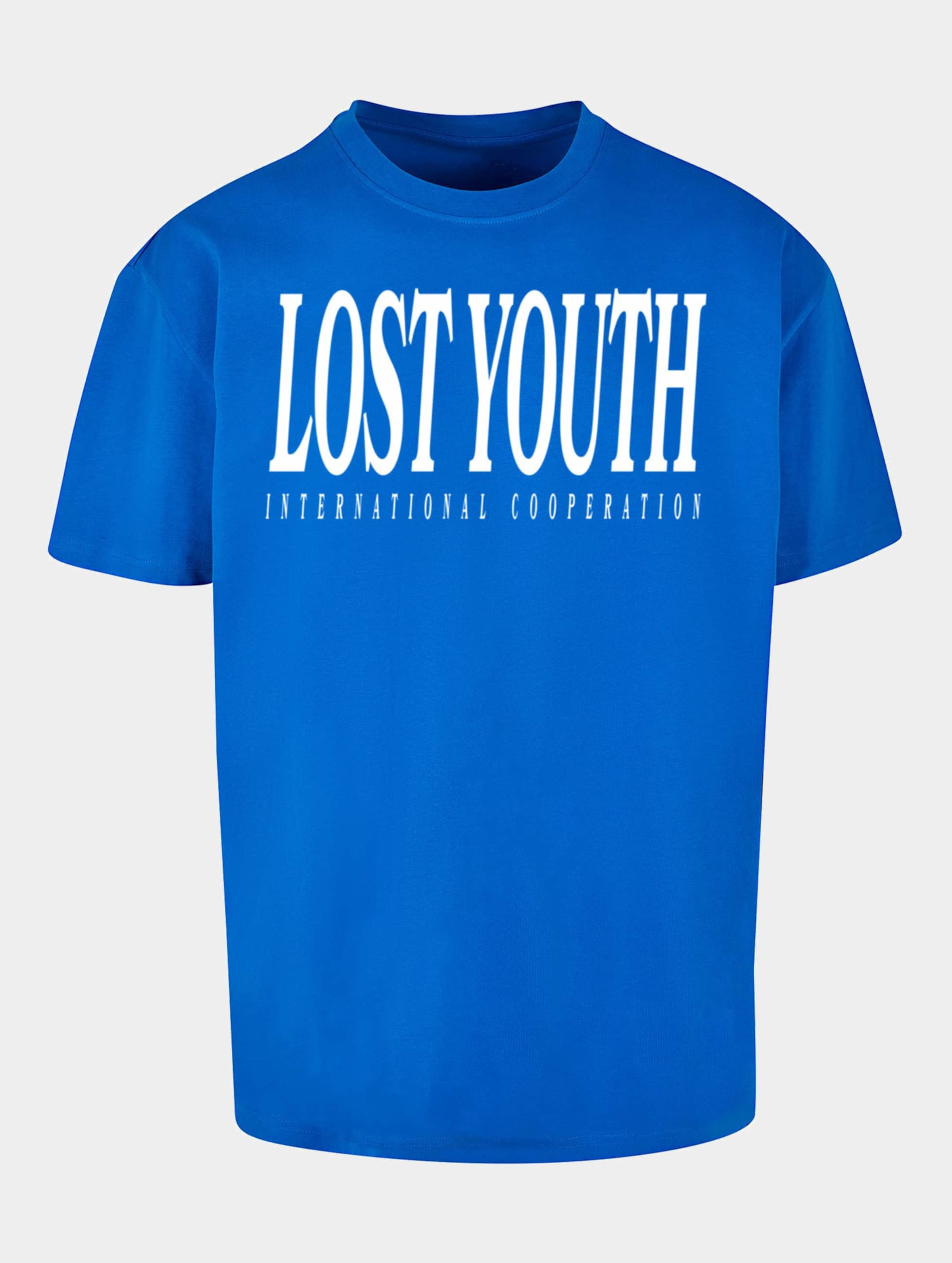 Lost Youth LY TEE- INTERNATIONAL Mannen op kleur blauw, Maat XS