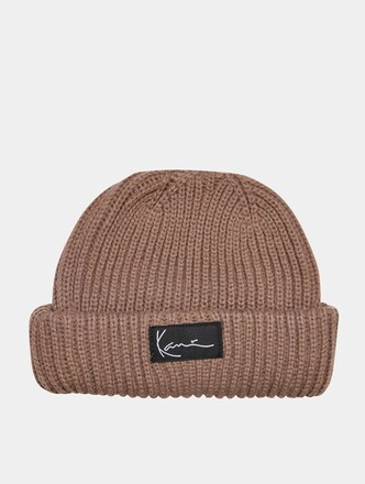 KA223-008-13 Signature Fisherman Beanie dark taupe