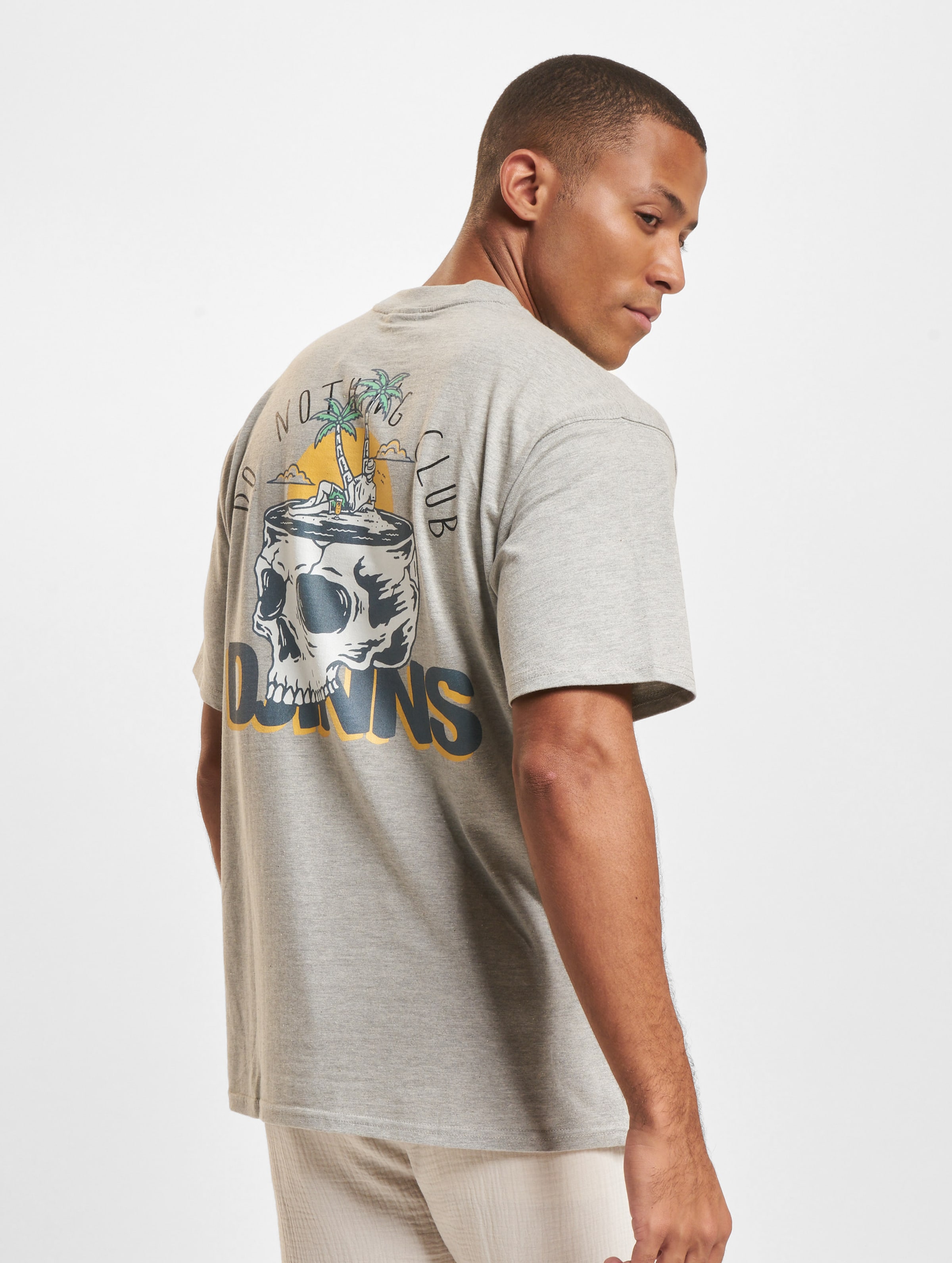 Djinns DNC Sun Scull T-Shirts Männer,Unisex op kleur grijs, Maat M