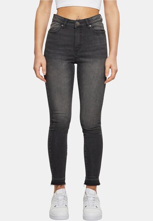 Ladies Skinny High Waist Open Hem Jeans