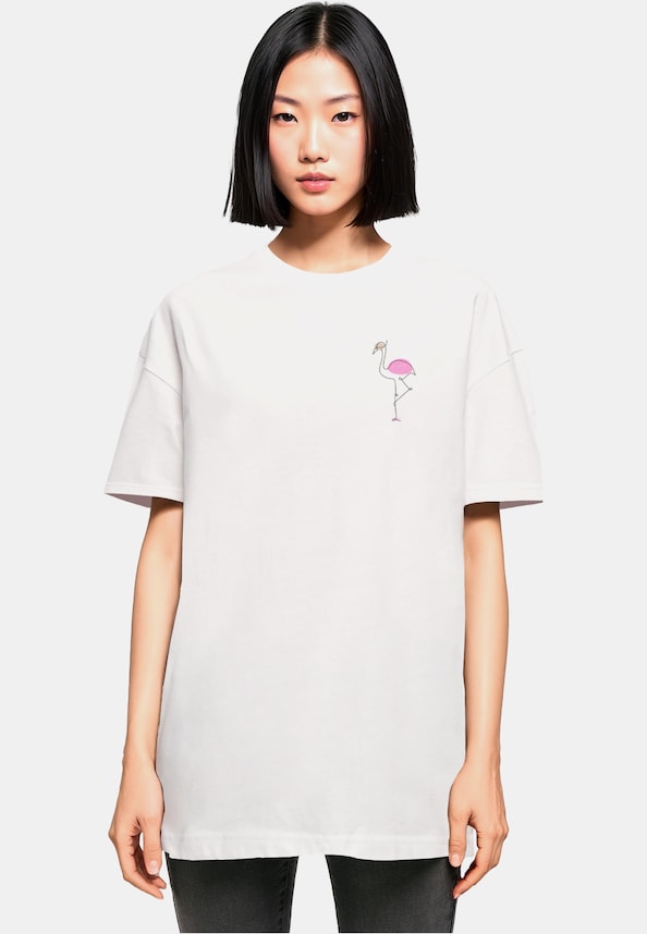 Ladies Flamingo Oversized Boyfriend Tee-0