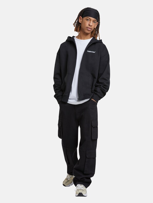 Forgotten Faces Flowered Skull Heavy Oversize Zip Hoodies-2