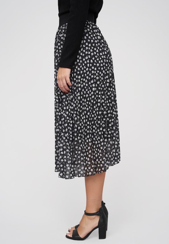 Longform Skirt with ditsy print-2