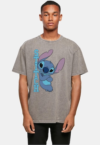 Lilo And Stitch - Posing Acid Washed Oversized Tee