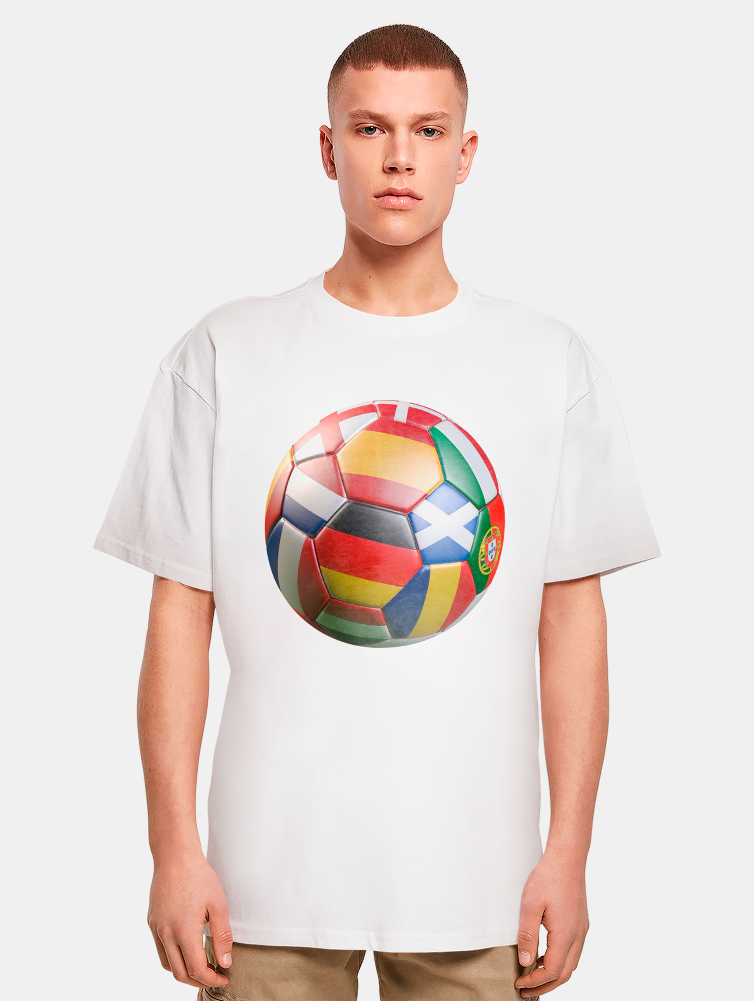 Mister Tee Upscale Football's coming Home 2024 Europe Tour Oversize T-Shirts Männer,Unisex op kleur wit, Maat M