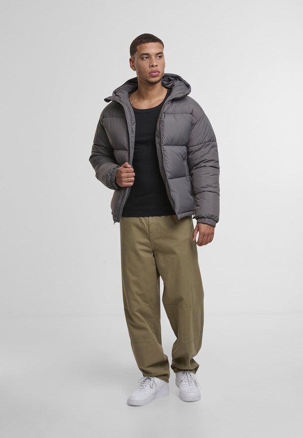 Basic Puffer Jacket with Hood-3
