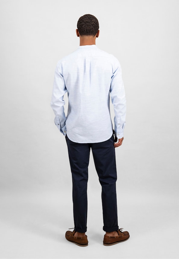 Cotton Linen Solid Stand-Up 1/1-2