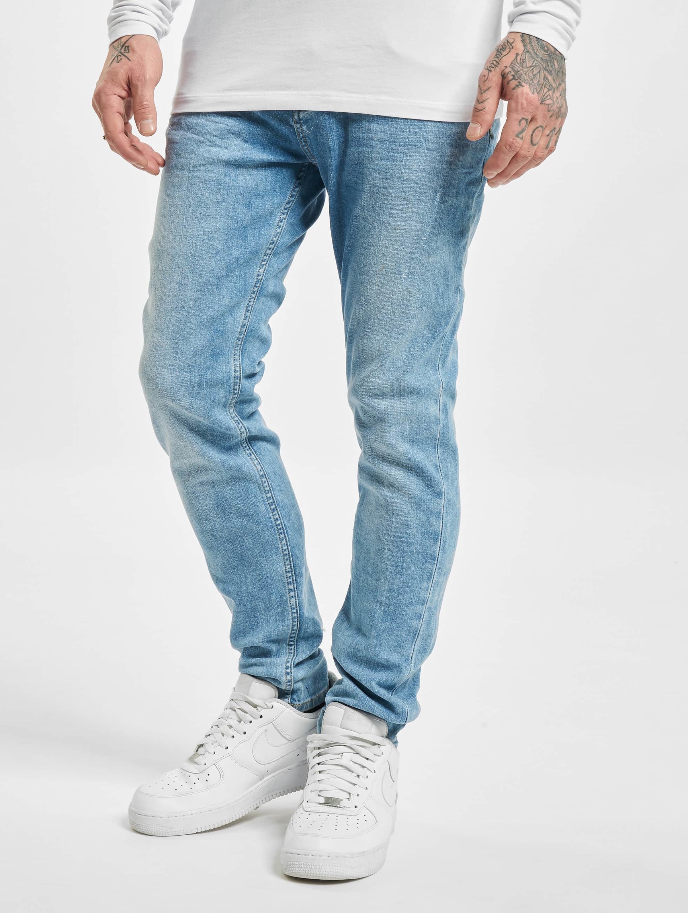 Sublevel Cotton Slim Fit Jeans Mannen op kleur blauw, Maat 3132