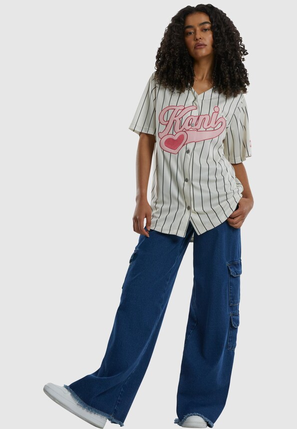KW251-028-1 Varsity Heart Pinstripe Baseball Shirt-3