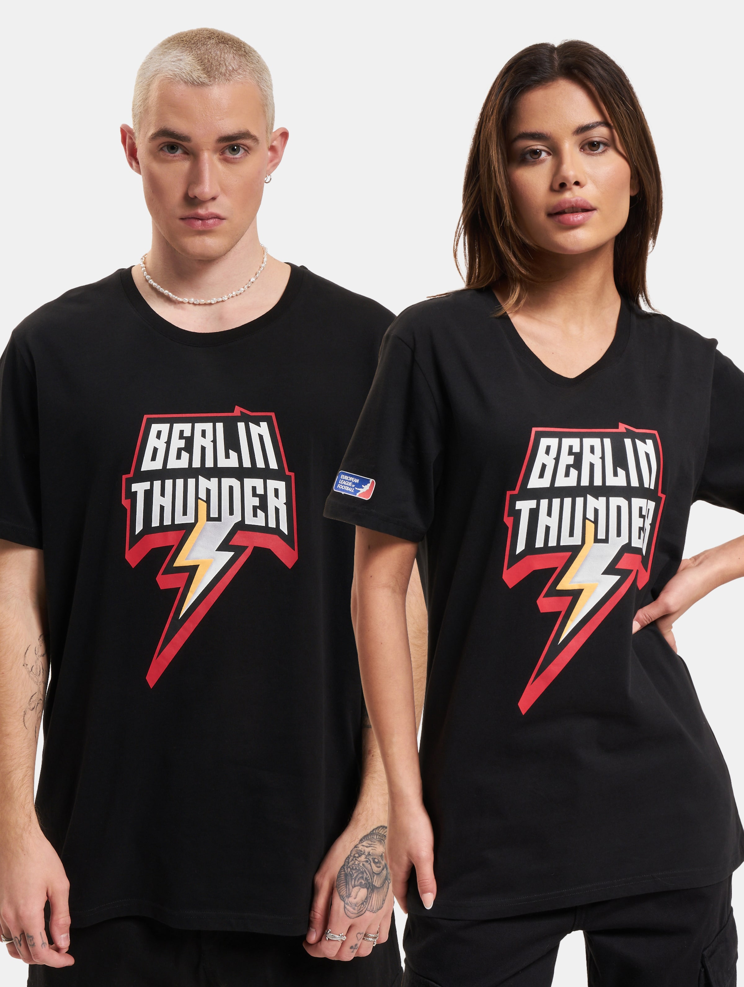 European League Of Football Berlin Thunder Iconic T-Shirt Vrouwen op kleur zwart, Maat XXL