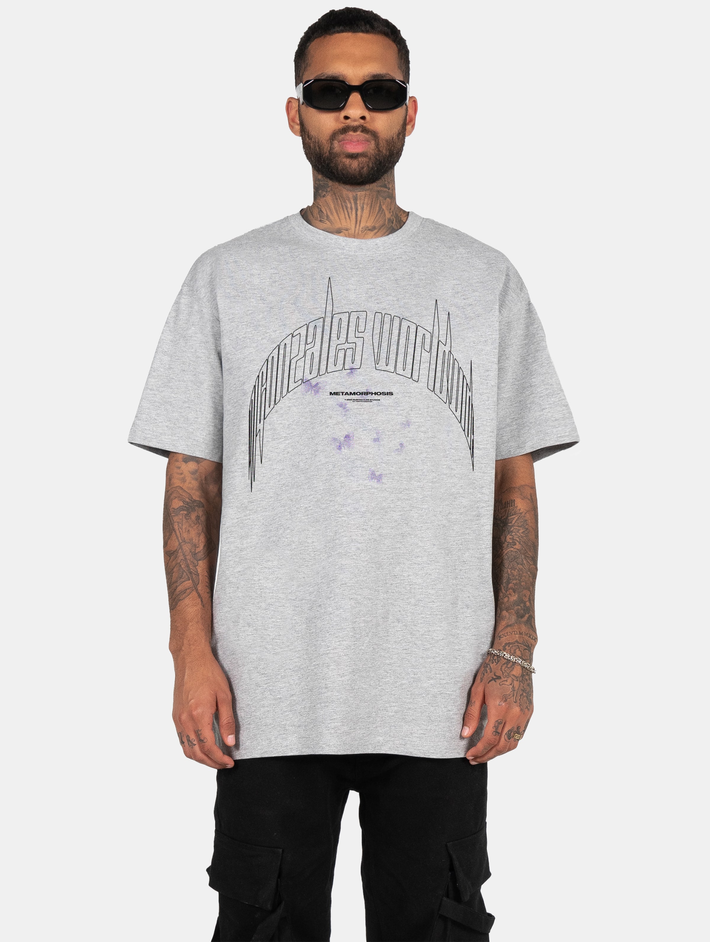 MJ Gonzales METAMORPHOSE V.3 x Heavy Oversized Tee Männer,Unisex op kleur grijs, Maat L