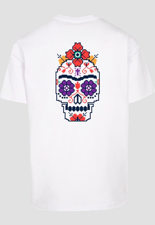 Frida Kahlo - Pixels viva la vida Heavy Oversize Tee-3