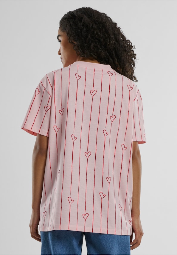 Signature Heart Pinstripe Os Tee-1