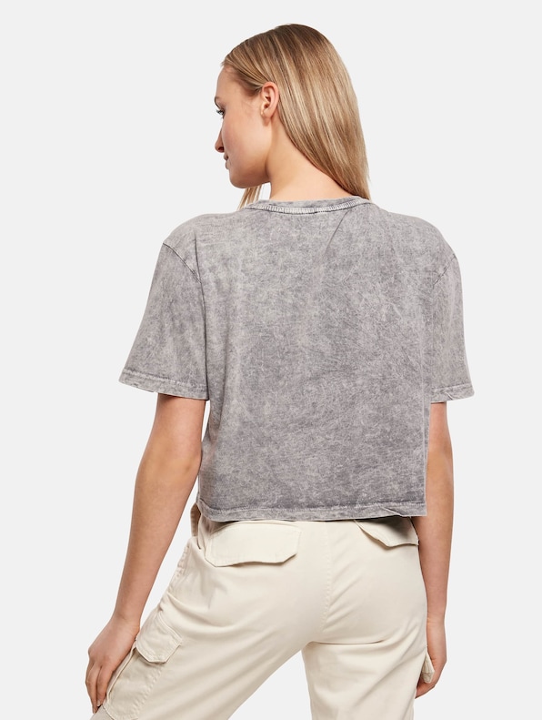 Ladies Acid Washed Cropped Tee-1