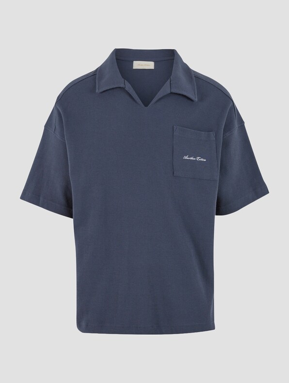 Another Cotton Lab Another Waffle Oversized Polo Shirt-4