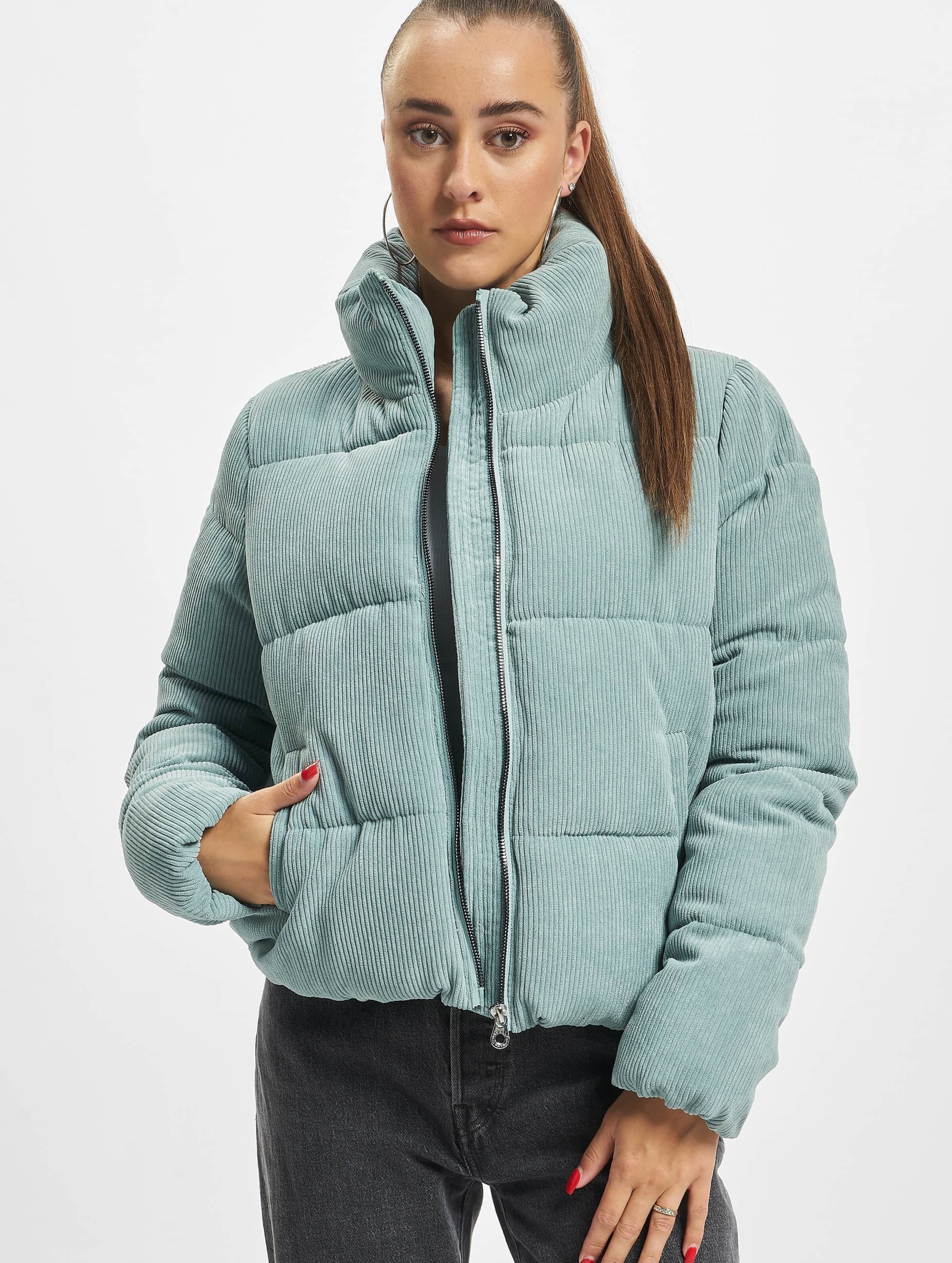 Light blue shop corduroy puffer jacket