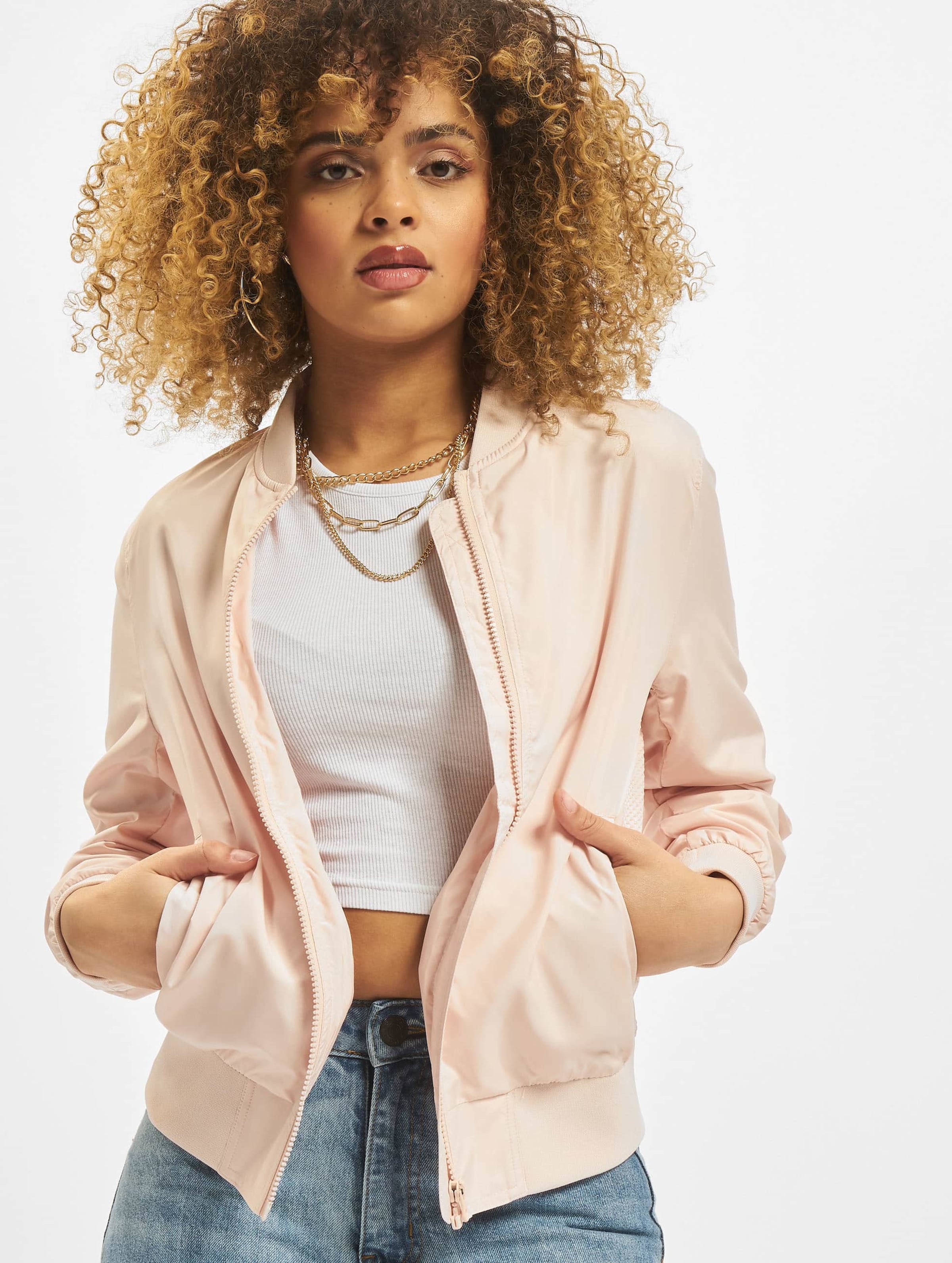 Light pink bomber jacket on sale womens