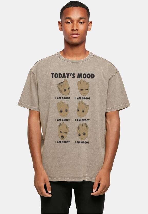 Guardians Of The Galaxy Vol 2 - Groot Todays Mood Acid Washed Oversized-0