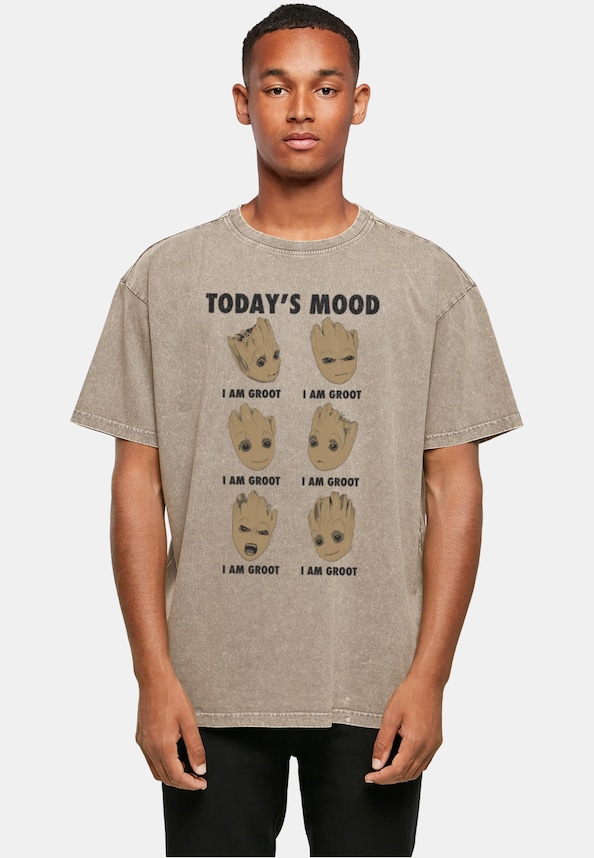 Guardians Of The Galaxy Vol 2 - Groot Todays Mood Acid Washed Oversized-0