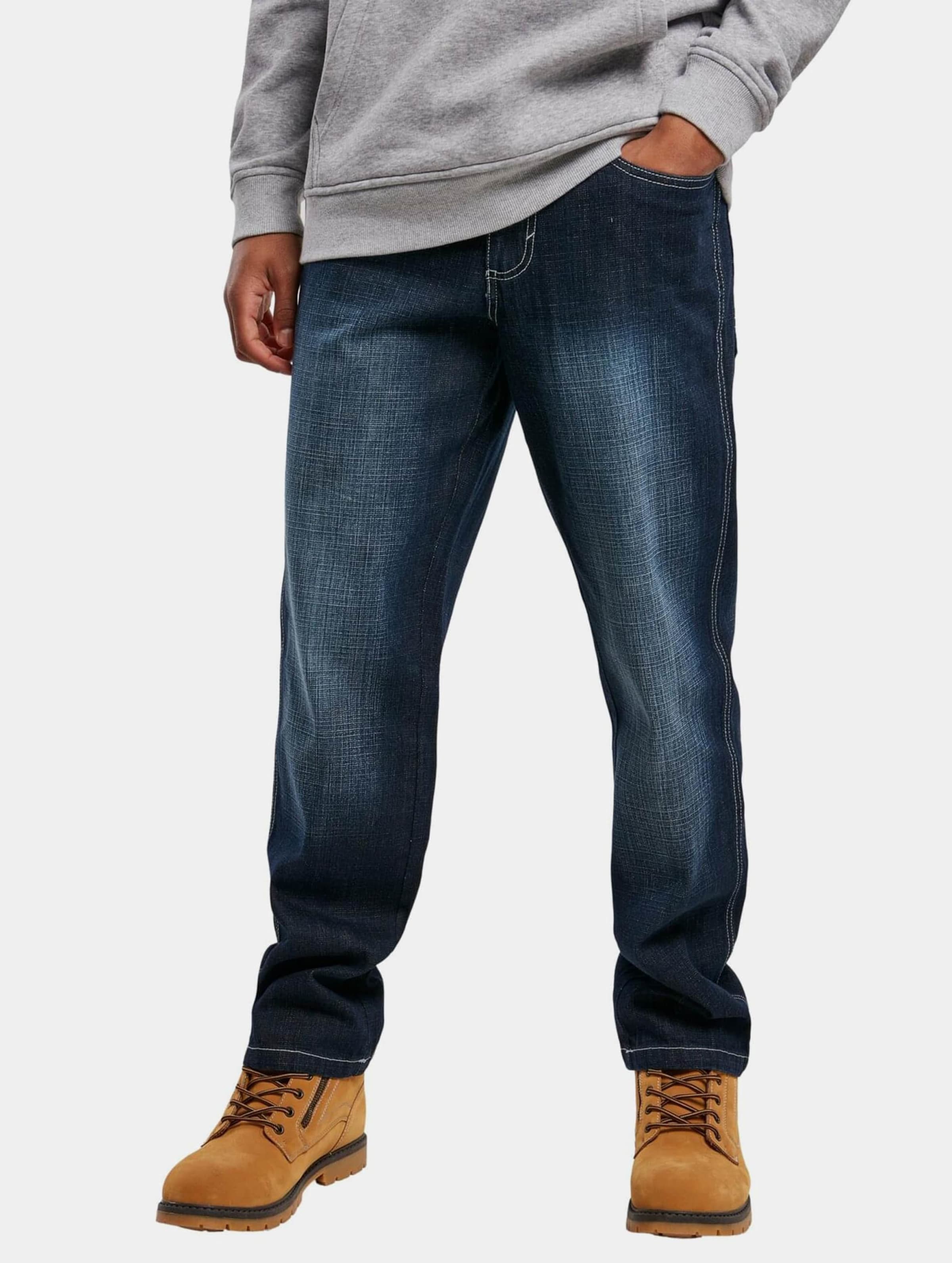 Southpole Cross Hatch Basic Denim Slim Fit Jeans Mannen op kleur blauw, Maat 3634