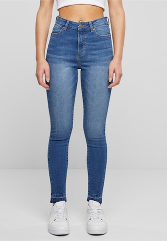 Ladies Skinny High Waist Open Hem Jeans