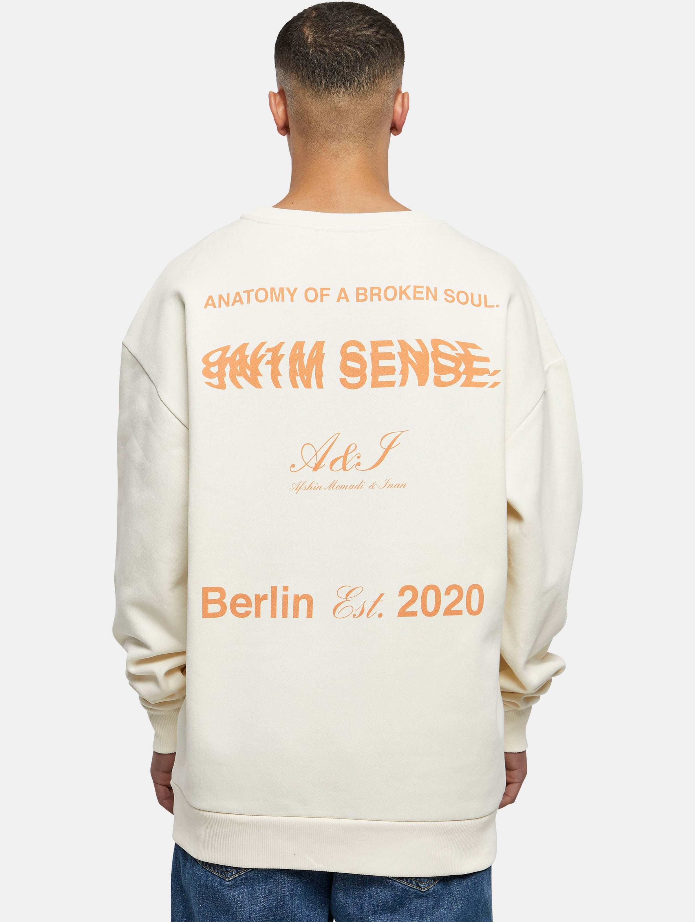 9N1M SENSE ANATOMY 2 Sweatshirt Männer,Unisex op kleur wit, Maat M