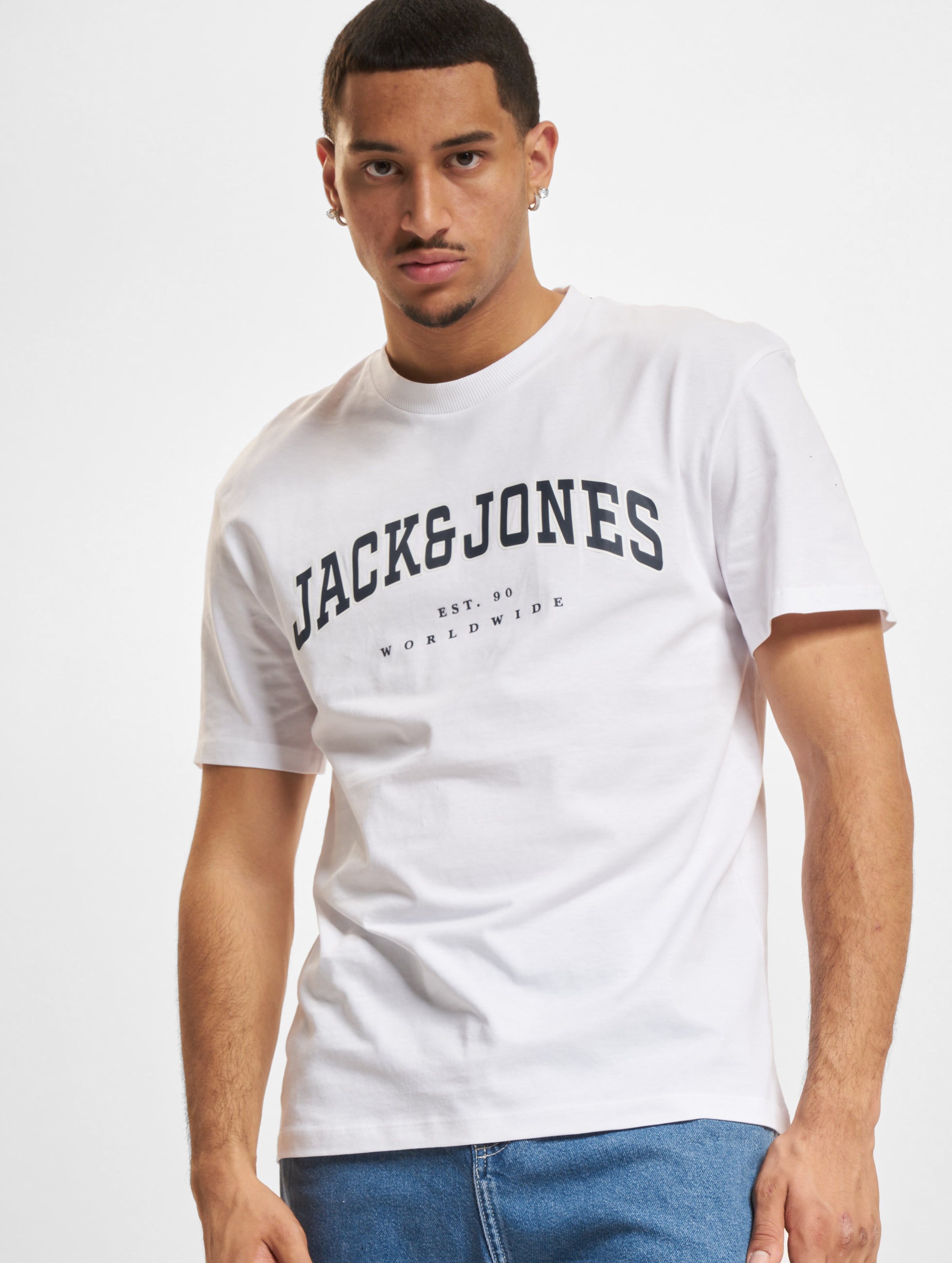 Jack & Jones Caleb Varsity O-Neck T-Shirts Männer,Unisex op kleur wit, Maat S