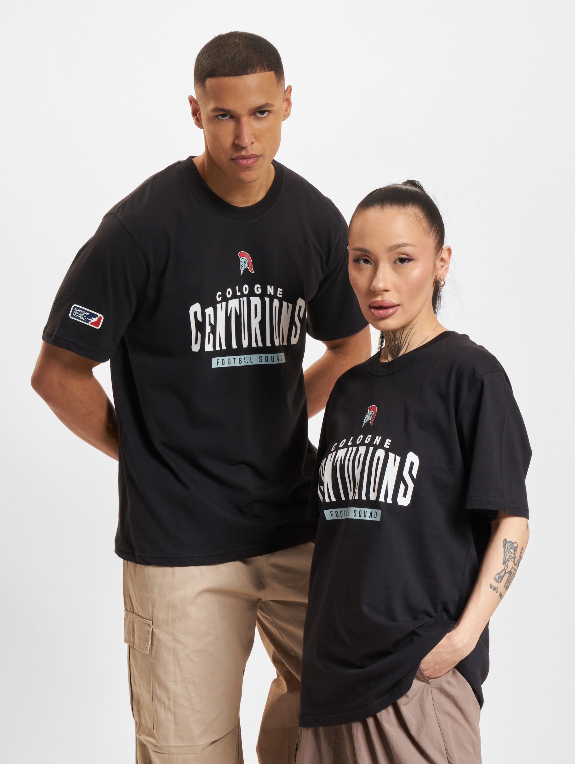 European League Of Football ELF Cologne Centurions 3 T-Shirts Unisex op kleur zwart, Maat L