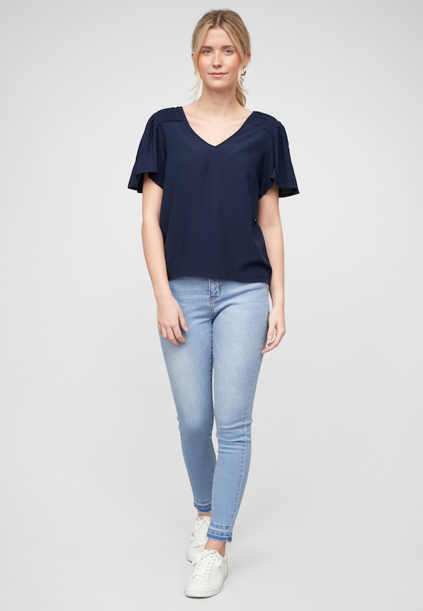 VIIONA V-NECK S/S TOP/SU-4