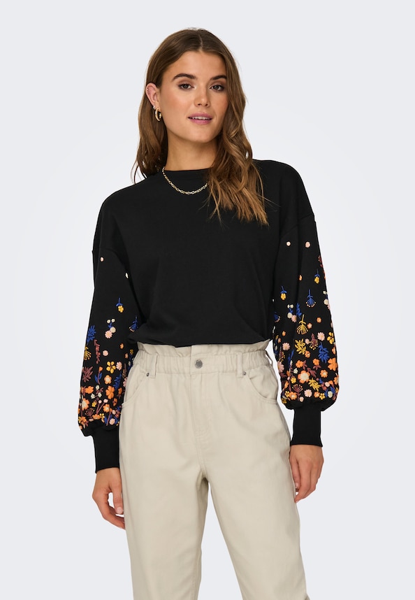 ONLBROOKE L/S O-NECK FLOWER SWT NOOS-0