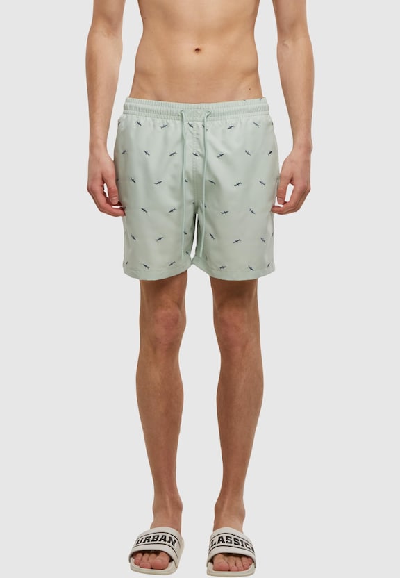 Embroidery Swim Shorts-4