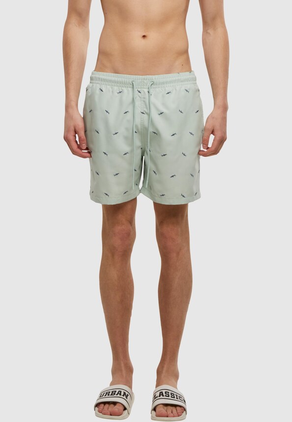 Embroidery Swim Shorts-4