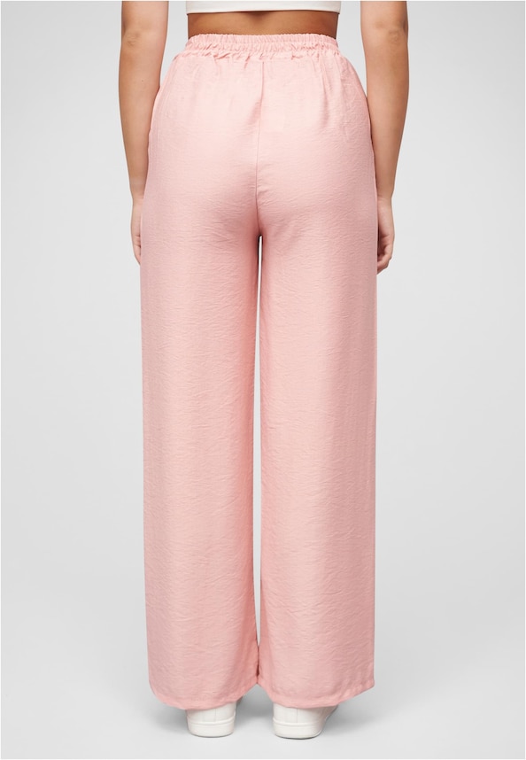 Weite Viskose Hose mit elastischen Bund und Deko-Tunnelzug-1