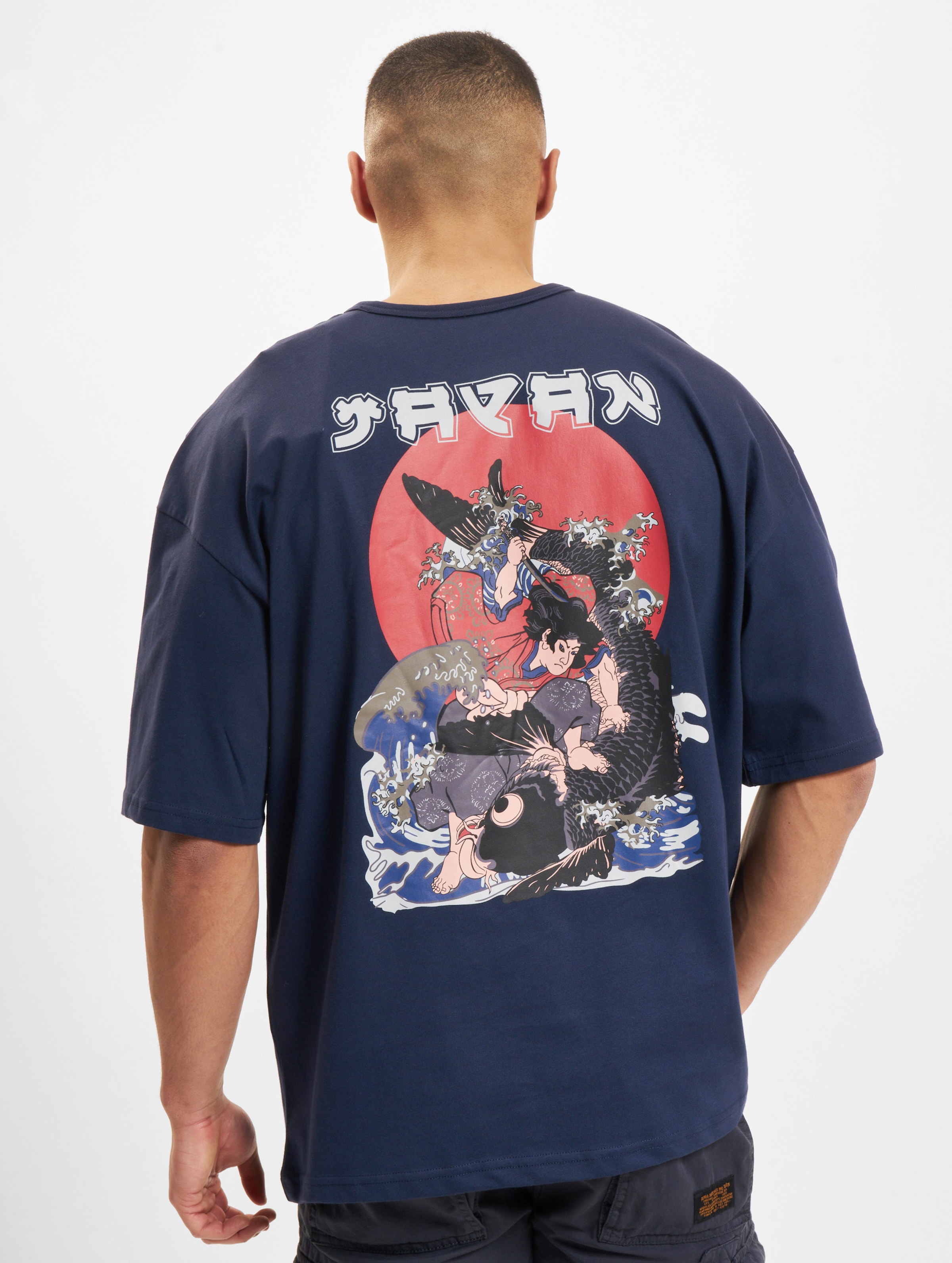 Alpha Industries Japan Wave Warrior T-Shirt Mannen op kleur blauw, Maat S