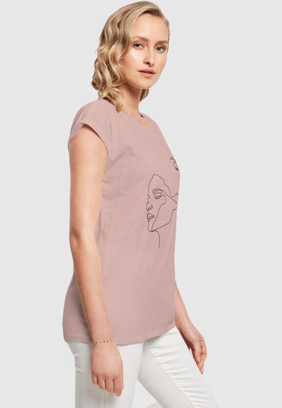 Ladies One Line Extended Shoulder Tee-3